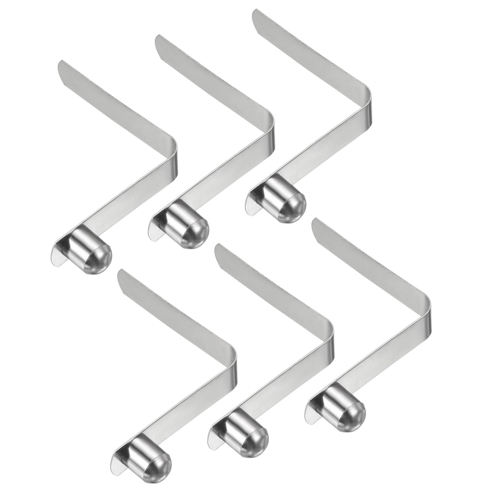 PATIKIL 11x9mm Kayak Paddle Snaps, 6 Pack Tent Pole Clips Steel V Shaped Single Pin Push Button Spring Clips Lock Tube Pole Clips for Camping Awning