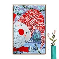 Framed Canvas Wall Art Christmas Santa Claus Canvas Prints Home Artwork Decoration for Living Room,Bedroom - 16x24 inches