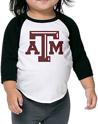 Kid's Texas A&amp;M Aggies Toddler Boys Girls 3/4 Sleeve Raglan T-Shirt 100% Cotton 2 Toddler