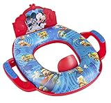 Ginsey Mickey Mouse Deluxe Potty Seat - Padded, Soft, and Durable - For Regular and Elongated Toilets - Musical Grip Handles and Themed Backsplash