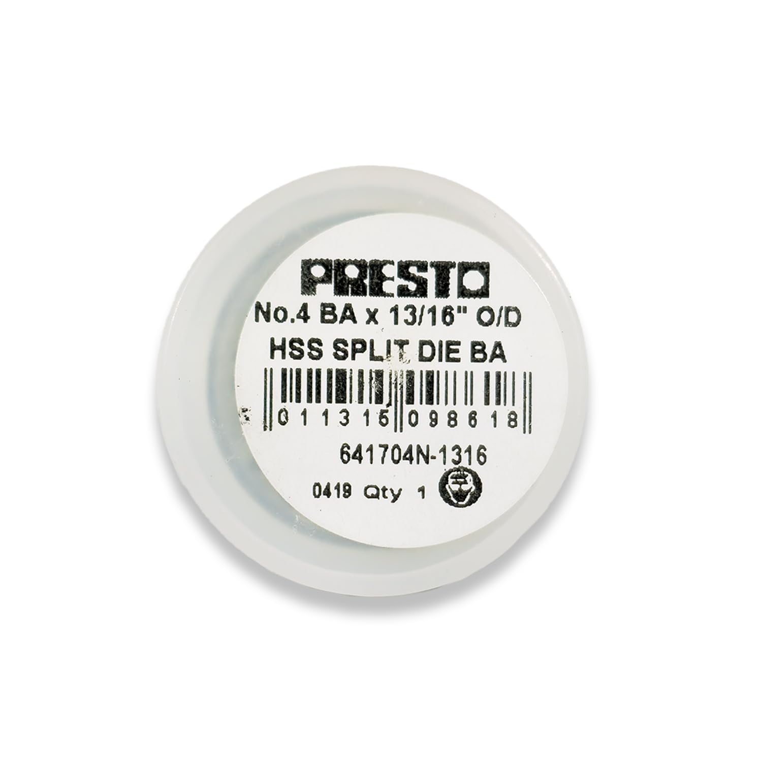 Presto 641704N-1316 BA HSS Circular Adjustable Split Die