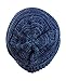 NYfashion101 Exclusive Unisex Two Tone Warm Cable Knit Thick Slouch Beanie Cap, Blue/Denim