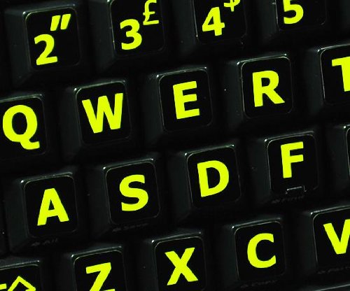 GLOWING FLUORESCENT ENGLISH UK LARGE LETTERING KEYBOARD LABLES