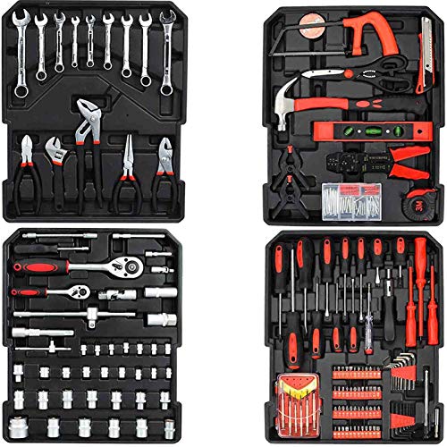 Arcwares 799pcs Aluminum Trolley Case Tool Set Silver, House Repair Kit Set, Household Hand Tool Set, with Tool Belt… - Image 3
