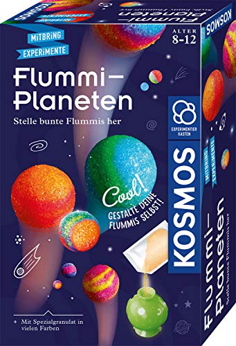 KOSMOS 657765 Flummi-Planeten, Bunte Flummis selbst herstellen, Coole Farbmuster selber Mixen, Experimentierset für Kinder ab 8 Jahre, Mitbringexperiment, Aktivität für Kindergeburtstag