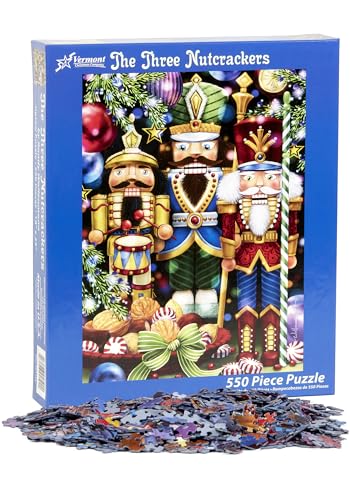 Vermont Christmas Company Three Nutcrackers Christmas Jigsaw Puzzle 550 Piece