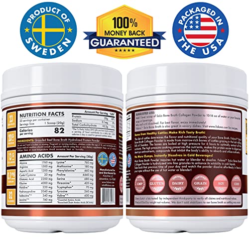 Solo Bone Broth Protein Powder, Low Sodium, Pure Hydrolyzed Collagen