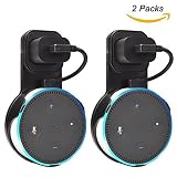 Outlet Wall Mount Hanger Holder Stand for Home Voice Assistants (2nd Generation Only) Without Mess Wires Or Screws, Plug in Study, Kitchen, Bedroom, Bathroom. (2pcs, Black)