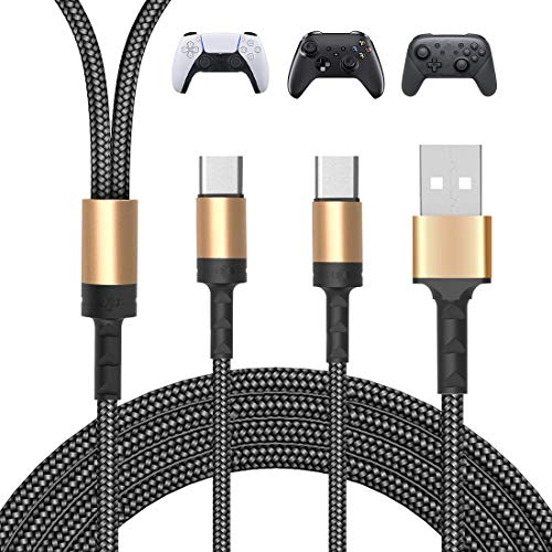 Nextpowerbox Dual Controller Charger Cable, Nylon Braided Y-Splitter ...
