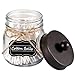 Amolliar Mason Jar Bathroom Vanity Organizer - Rustic Farmhouse Decor Bronze Bathroom Accessories - Qtip Dispenser Holder Canister Glass for Q-Tips,Cotton Swabs,Rounds,Ball,Flossers/Bronze