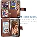 Tekcoo Compatible for Galaxy J7 Sky Pro / J7 V / J7 Perx/Samsung Halo / J7 2017 PU Leather Wallet Case, Credit Card Slots Carrying Flip Cover [Detachable Magnetic Case] Kickstand Brown