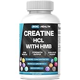 BOIC Creatine HCL + HMB Capsules | 410mg HMB per Serving & 1250mg Creatine Hydrochloride | Performance Formula & Ultra-Pure Strength | No Bloating, Highly Soluble – 120 Capsules