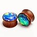 KUBOOZ Sea Shell Center Wooden Ear Plugs Tunnels Gauges Stretcher Piercings Jewelry
