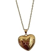 BoutCr 18k Women Locket Necklace Love Heart Charm Pendant Locket that Holds Pictures Photo Lockets for Mother