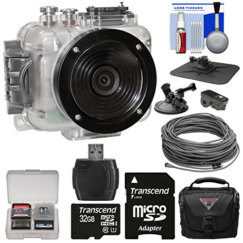 Intova-Connex-1080p-HD-Waterproof-Video-Action-Camera-Camcorder-200-ft-60m-with-Video-Cable-40m-32GB-Card-Car-Suction-Cup-Mount-Case-Kit