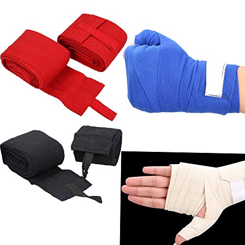 STORE-HOMER - 1 Pair/2PCS Boxing Handwraps Bandage MMA Training Wrist Protect Punch Red Boxing Ring Handwraps Magic Sticker 2.4M Color Random - Thumbnail 5