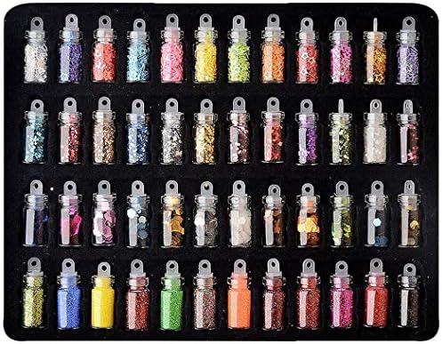 Wuyiti 48Colors Sequins Powder Stickers Nail Art Manicure DIY Nail Art Decorations Stickers & Decals