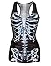 Pink Queen Hot Women Skeleton Printed Sleeveless T Shirt Vest Tank Tops