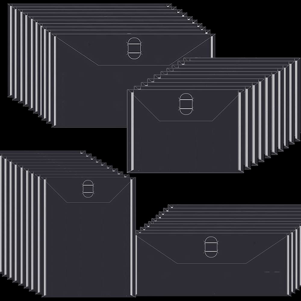 40-Piece Stamp & Die Storage Bags - 4 Sizes, Plastic, Waterproof, Clear, Scrapbooking, Die & Paper Holder Bags, Envelope for DIY Card Making