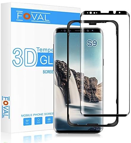 Galaxy S9 Screen Protector Glass, FOVAL 3D Curved Dot Matrix Full Screen Coverage Case Friendly Galaxy S9 Tempered Glass Screen Protector with Easy Installation Tray (NOT S9 Plus)