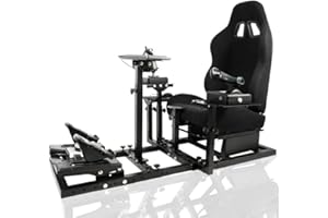 Marada Universal Flight Simulation Cockpit with Racing Seat or Racing Wheel Stand Adjustable Compatible with Thrustmaster HOTAS Warthog,Logitech G29 G920 Wheels,Pedals,Throttle,Joystick Not Included