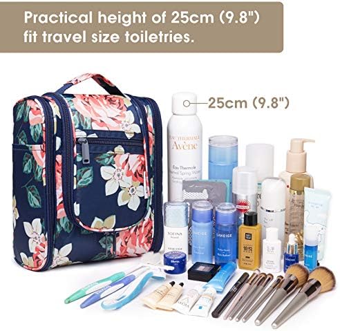 Hanging Travel Toiletry Bag Kit Cosmetic Makeup Organizer for Women and Men (Blue Peony) 5 Hanging Travel Toiletry Bag Kit Cosmetic Makeup Organizer for Women and Men (Blue Peony)