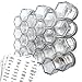 Gneiss Spice Small Empty Magnetic Spice Jars | Create a DIY Hanging Spice Rack on Your Fridge | Includes Hexagon Glass Jars, Magnetic Lids + Spice Labels (24 Small Jars, Black Lids)