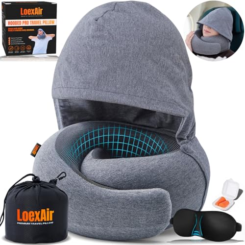 LOEXAIR Hooded Pro Travel Pillow