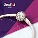 SOUFEEL 925 Sterling Silver Bracelet Crystal Clasp Charm Bracelets Snake Chain Bracelets 7.1 Inch (18CM)