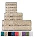 Welhome Basic 100% Cotton Towel (Linen) - 8 Piece Set - Quick Dry - Absorbent - Soft - 434 GSM - Machine Washable - 2 Bath - 2 Hand - 4 Wash Towels