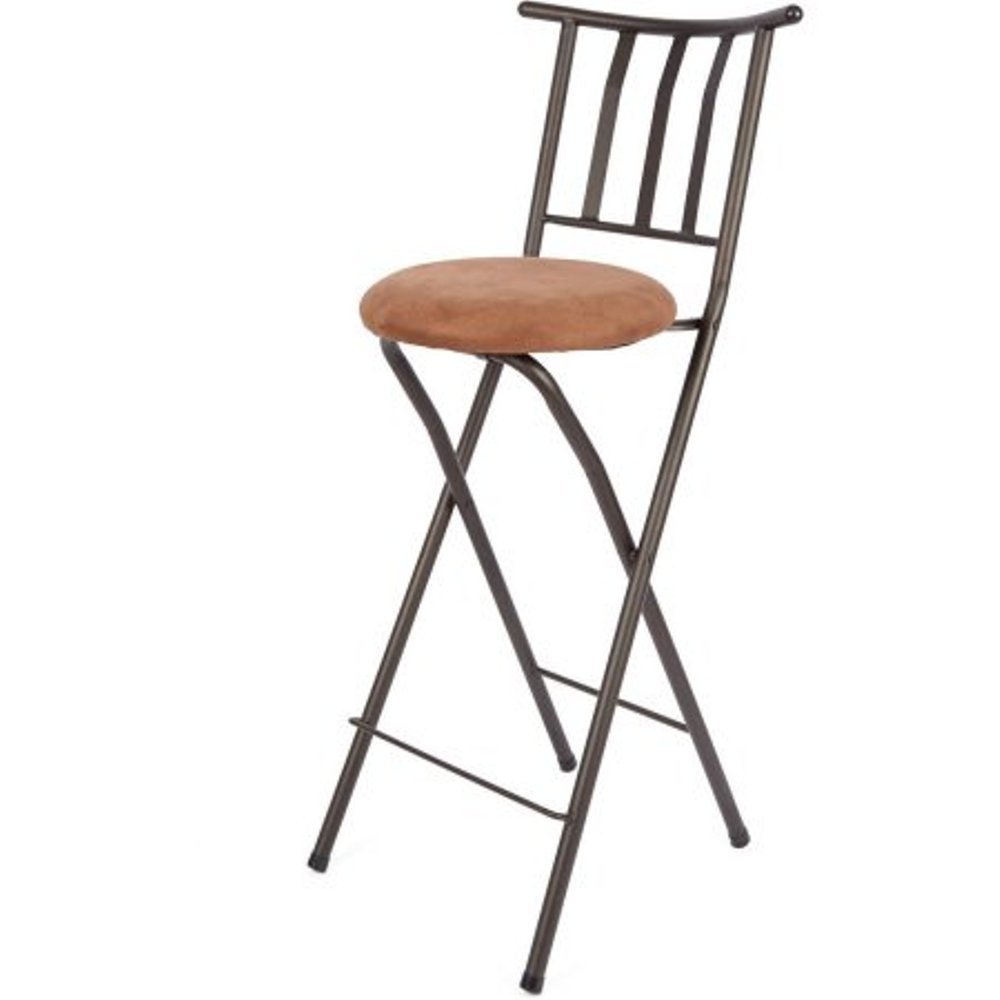 Home Furniture Sitting Bar Stool Bronze 30 Empress Metal Ladder Back Black Chair Microfiber Cushion Folding Feature Padded Seat Cushion Assembled Dimensions L X W X H4250 X 400 X 2000 Inches