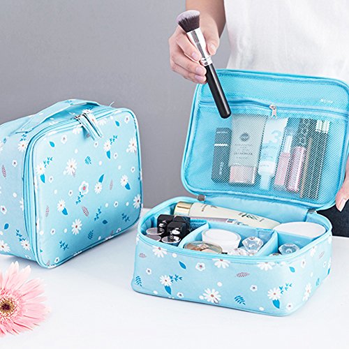 FOERTENG Travel Waterproof Makeup Bag Cosmetic Large Capacity Train Case Toiletry Bags for Women (A)