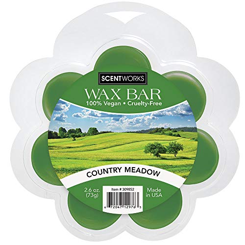 Scentworks Country Meadow Wax Bar, Wickless Candle Tart Warmer Wax, 100% Vegan and Cruelty-Free, 2.6 Ounce Bar