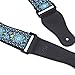 Colorful Guitar Strap Jacquard Ribbon Leather End Woven Strap Adjusted Length for Electric Bass,Acoustic&Electric Guitar - With (Random Color)2 Guitar Picks&2 Strap Locks&1 Strap Hook Button (Blue)