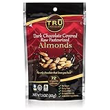 TRU Chocolate 72% Dark Chocolate Covered Almonds - Gluten Free, NON-GMO, Vegan, Dairy Free, Kosher, All Natural, Sugar Free 3oz.