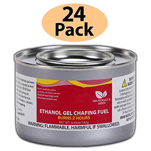 Chafing Dish Fuel Cans Includes 24 Ethanol Gel Chafing Fuels, Burns