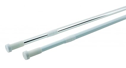 Mx Brushed Telescopic Shower Curtain Rail 120cm 230cm Straight