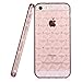 iPhone SE Case, Sincase [Ultra Thin] Soft Flexible Skin [Clear Rhinestone] Protective 3D Rose Gold Crystal Back Bumper Cover [Shock Proof] with Glitter Diamond Frame Slim for iPhone SE/5S/5
