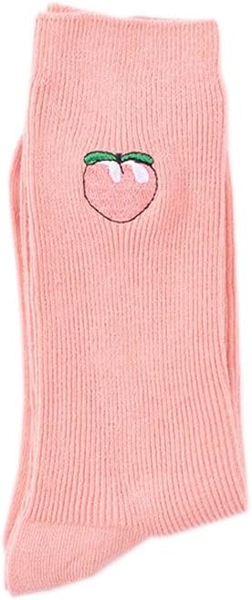 Harajuku Cute Pastel Knee Socks Peach Pink Pattern