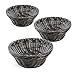 ColorbasketWaterproof Bowl Utility Basket, Shelf Storage, Set of 3, (Black, Flat Bottom)