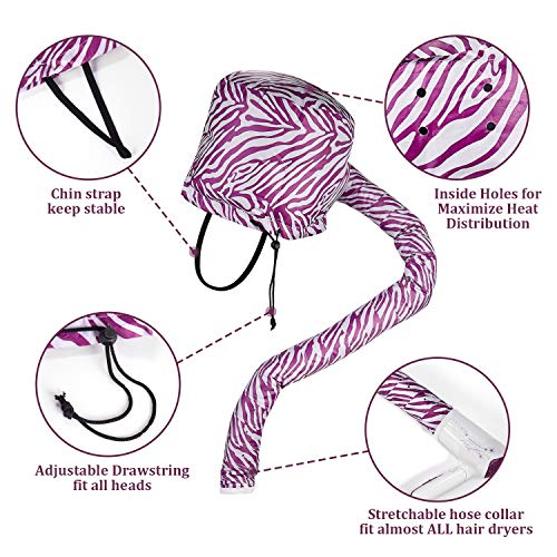 Bonnet Hood Hair Dryer Attachment - EQARD Adjustable Hooded Dryer, Portable Hair Salon Heat Cap with Travel Bag for Drying,Styling,Curling and Deep Conditioning,Relax, Speeds Up Drying Time at Home - Thumbnail 4