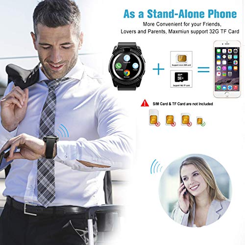 Android Smart Watch for Women Men, 2019 Bluetooth Smartwatch Smart Watches Touchscreen with Camera, Cell Phone Watch with SIM Card Slot Compatible Android Samsung iOS Phones XS 8 7 6 Note 8 9 Adult