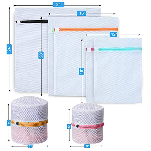 BAGAIL Set of 7 Mesh Laundry Bags for Sweater,Blouse,Hosiery