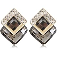 Shining Diva Fashion 18K Gold Plated Crystal Stud Earrings For Women & Girls