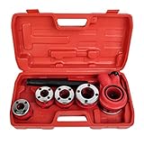 New Ratchet Pipe Threader Kit Set Handle Plumbing Case Ratcheting w/5 Stock Dies Handle Plumbing Case