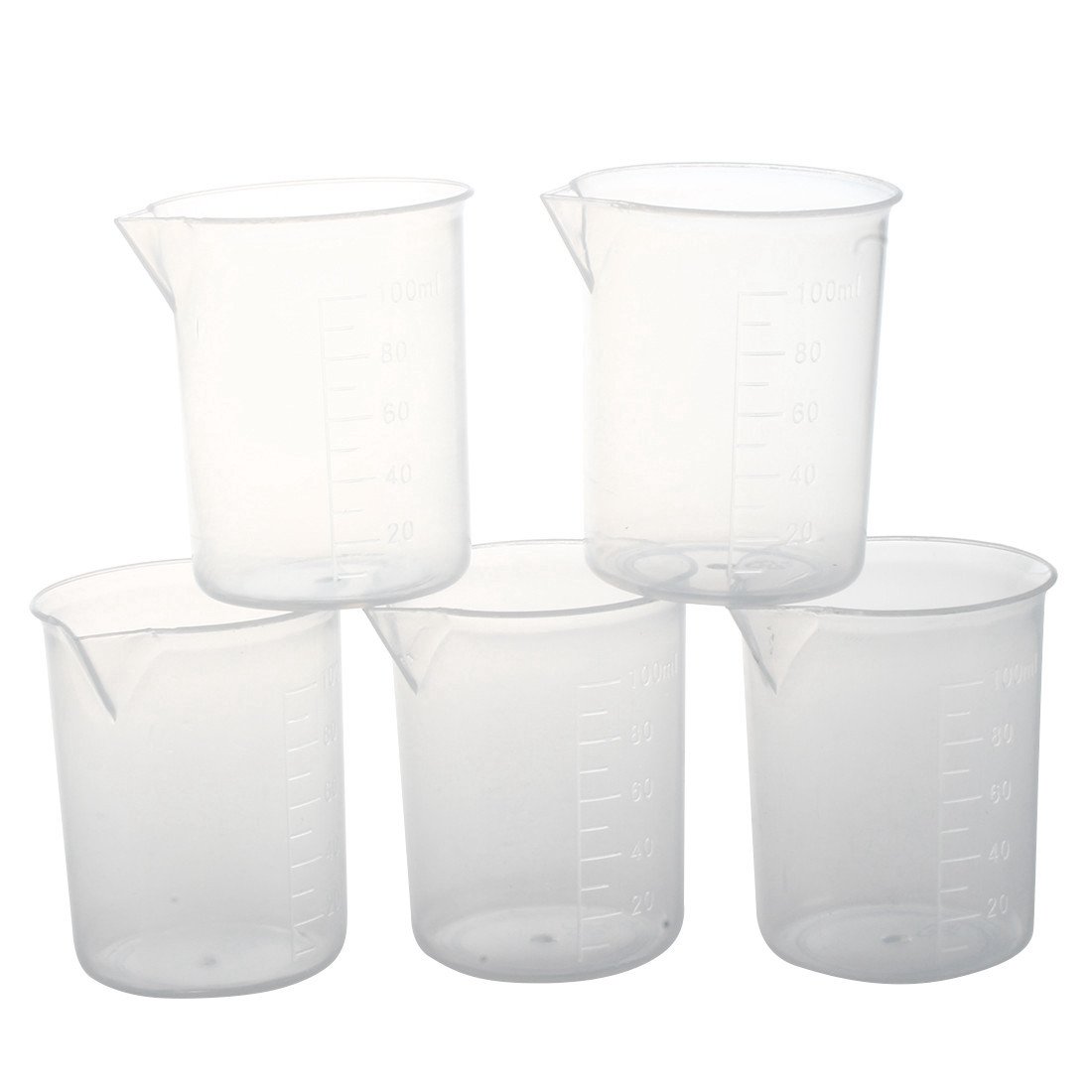 Cylinder SODIAL(R)5 pieces of 100 ml Transparent measuring cup