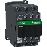 TELEMECANIQUE LC1D18BD - 40 to + 60 Degrees C, 18 AMP, 3 N/O, 3 Pole, 300 VDC, 50/60 HZ, 690 VAC, CONTACTOR, DIN Rail Mount, IP20, Screw Type Terminal, TESYS Deca