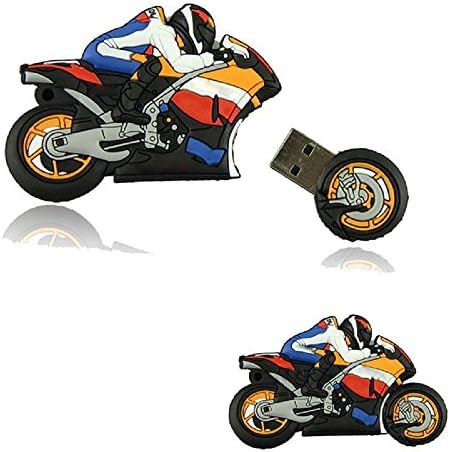 Shooo 64GB 3D Cartoon Motorcycle USB Flash Drive Memory Stick Pendrive