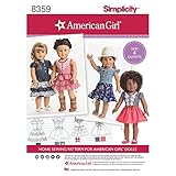 Simplicity Creative Patterns US8359OS American Girl Doll Clothes, One Size