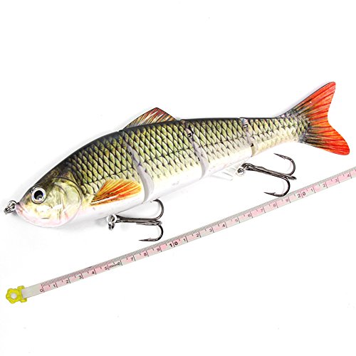 Angeln Mehrteiliger Wobbler Jerkbait mit 2 Drillingshaken 25cm Köder für Hecht Barsch Forelle – Bild 4